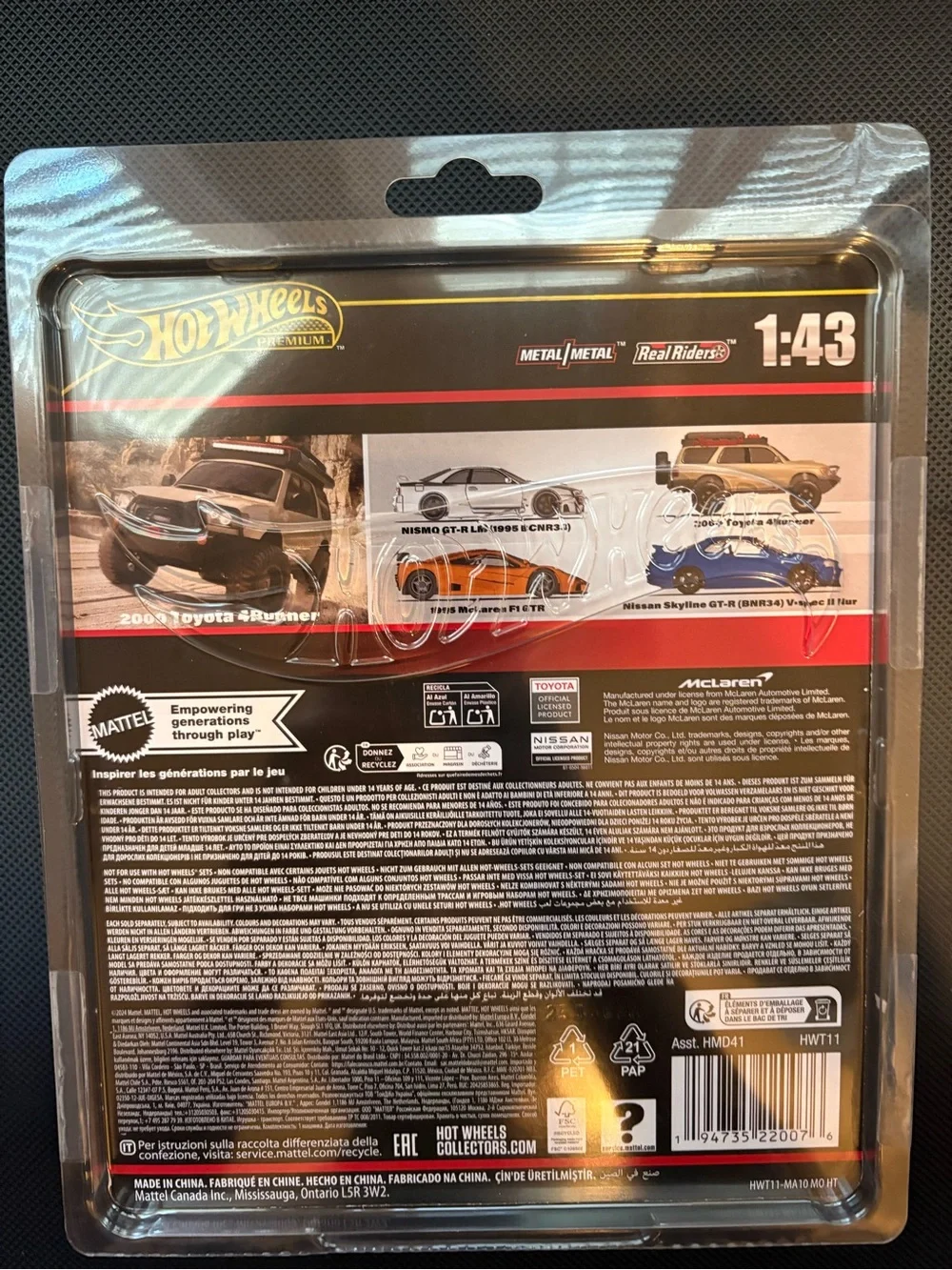 2000 Toyota 4Runner Die-Cast Toy Car hot wheels 1:43